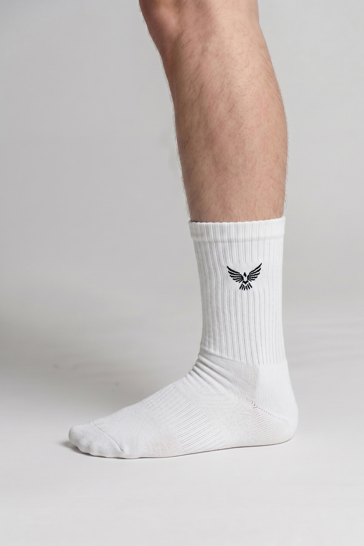 Adult Men's Cotton Long Sports Socks - White | 3-Pack