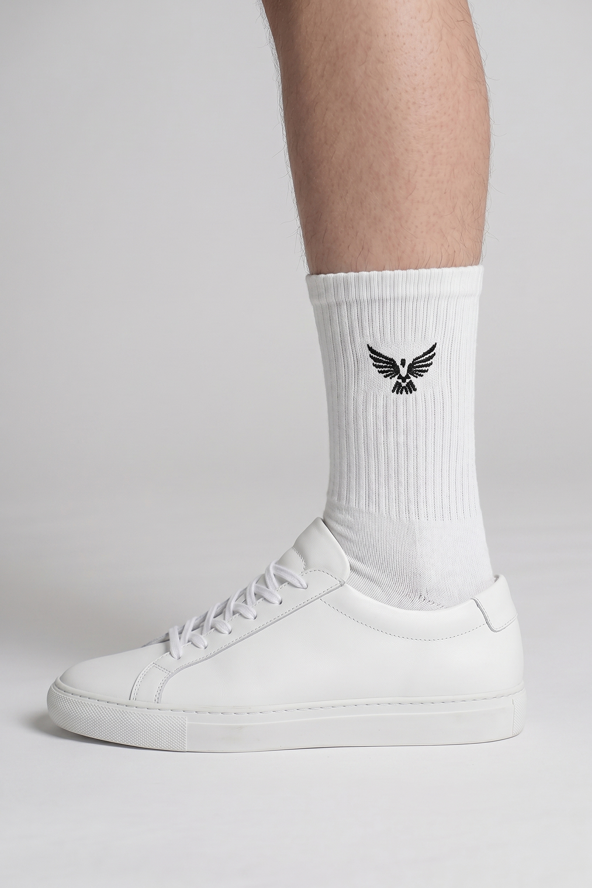 Adult Men's Cotton Long Sports Socks - White | 3-Pack