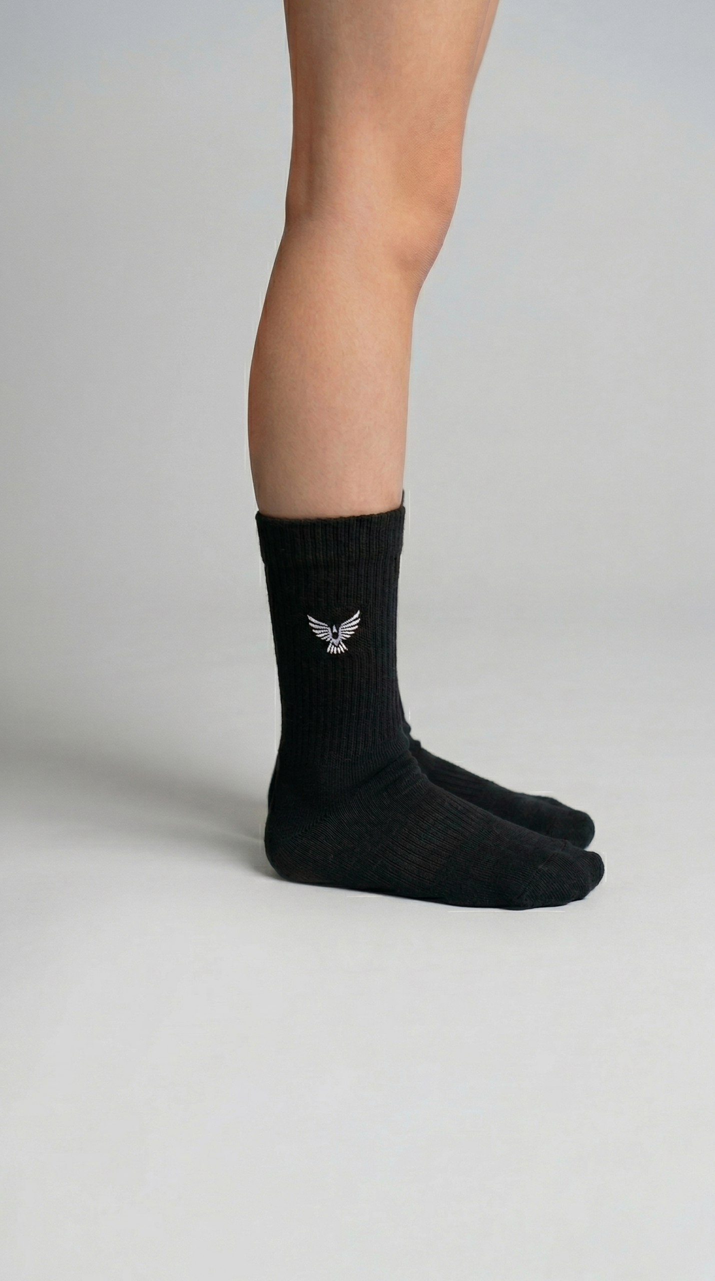 Girls Teen / Kids Cotton Long Sports Socks - Black | 3-Pack