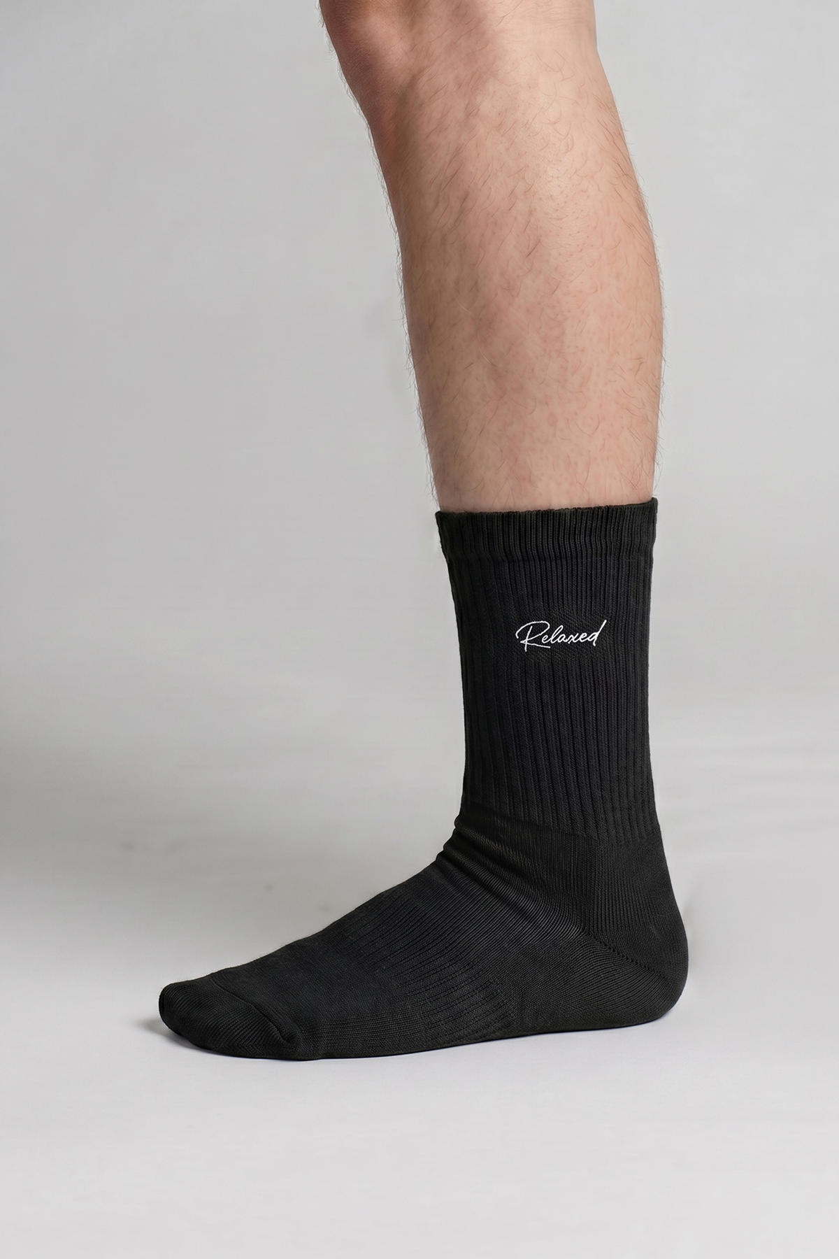 Adult Men's Cotton Medium Sports Socks - Black | 3-Pack