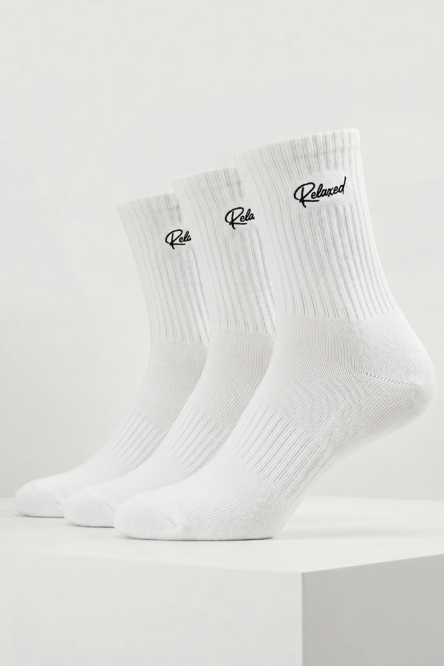 Adult Men's Cotton Medium Sports Socks - White | 3-Pack
