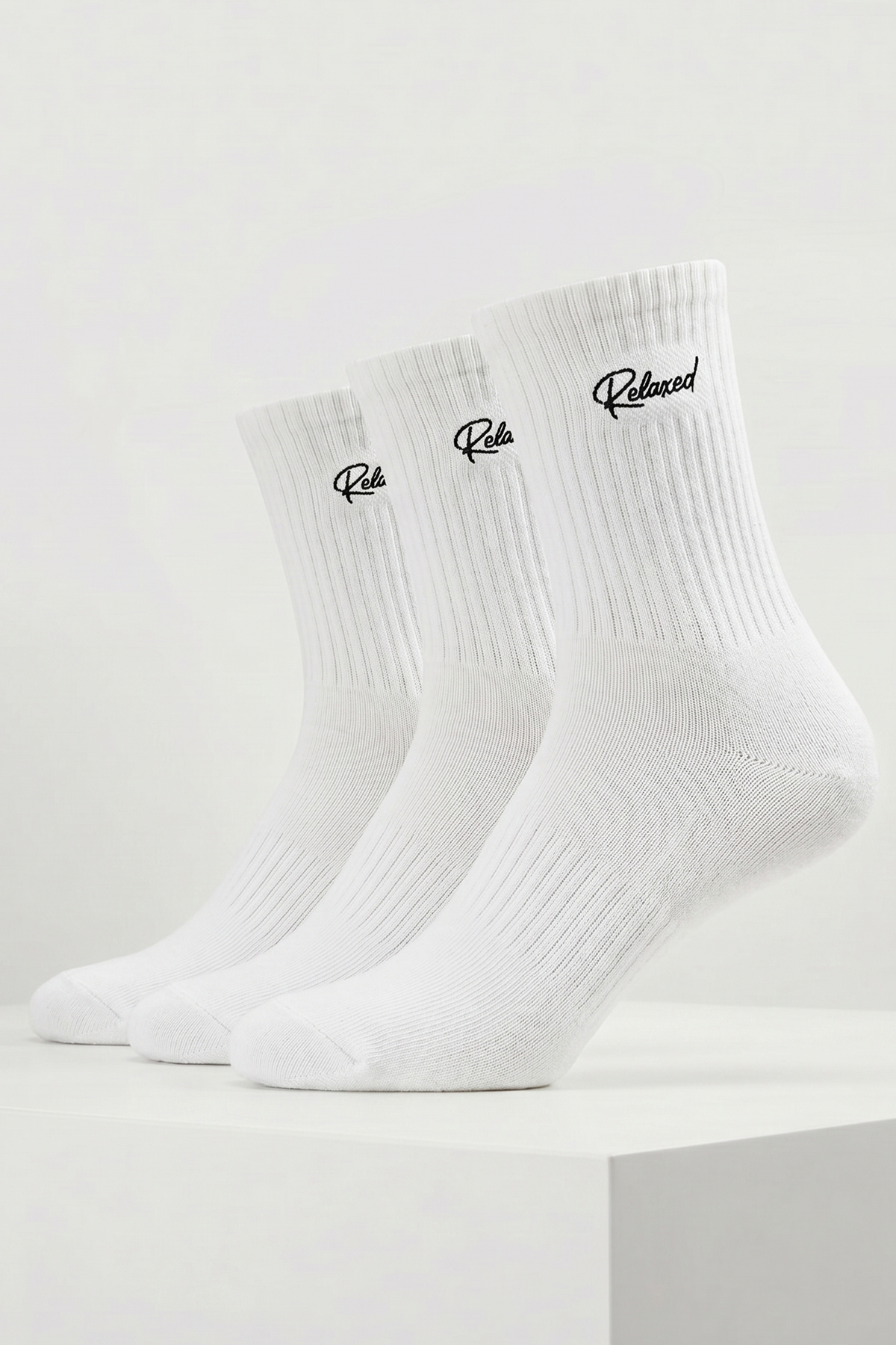 Adult Men's Cotton Medium Sports Socks - White | 3-Pack