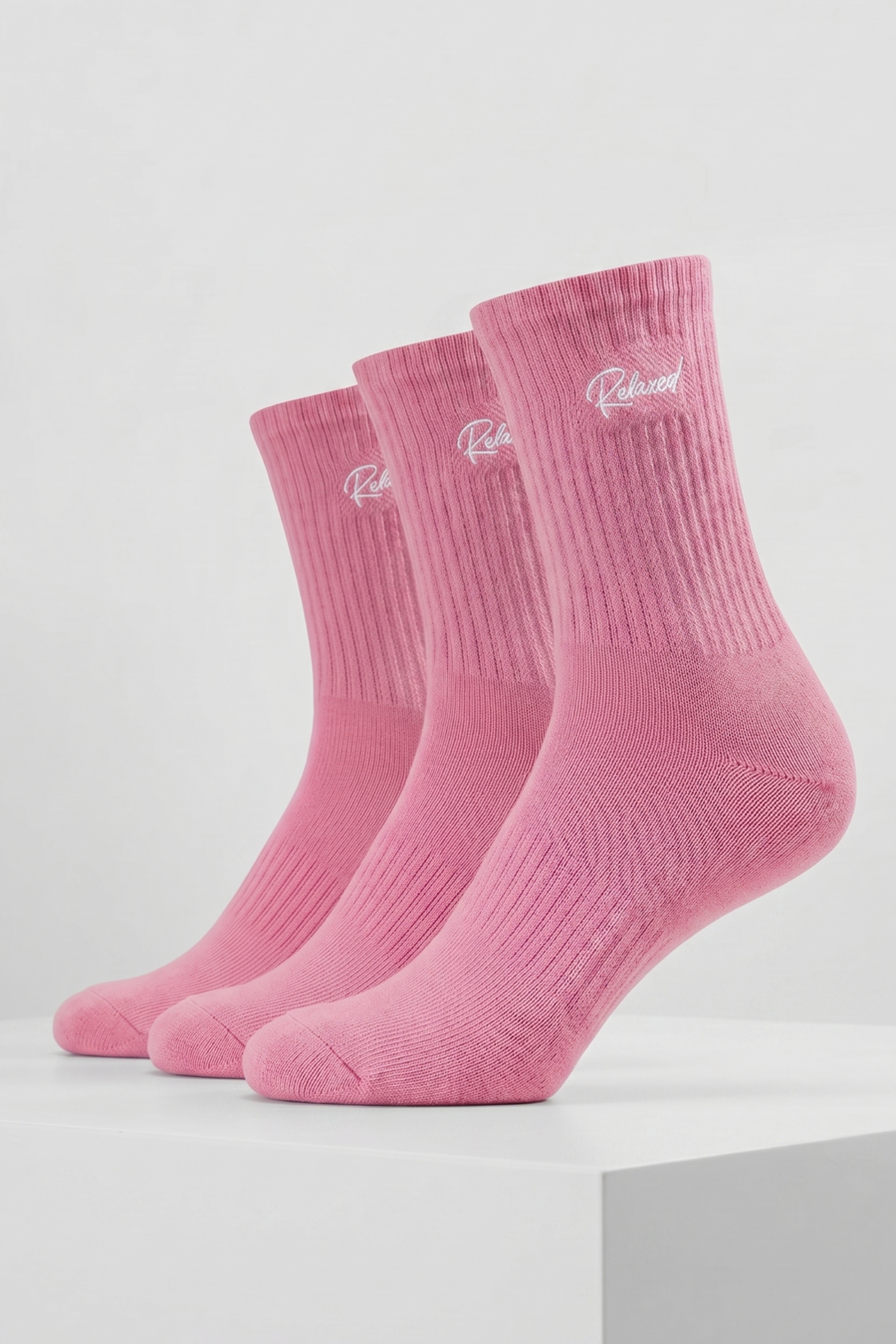 Girls Teen / Kids Cotton Medium Sports Socks - Pink | 3-Pack