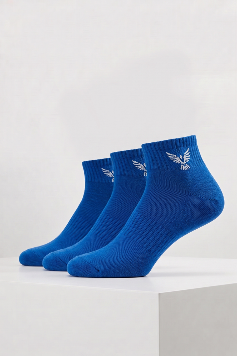 Boys Teen / Kids Cotton Short Sports Socks - Navy Blue | 3-Pack