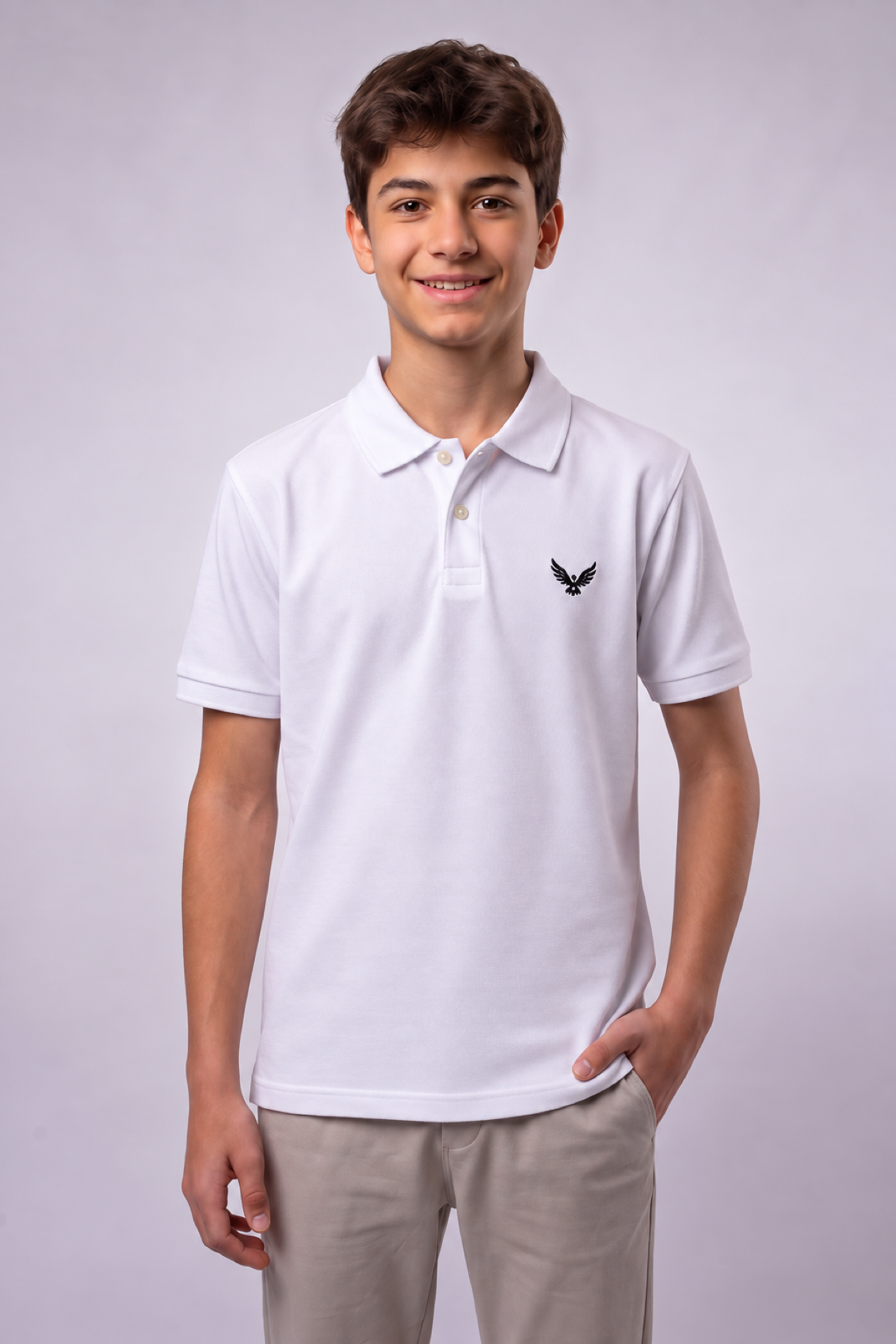 Boys Teen / Kids Polo Shirt - Regular Fit - White